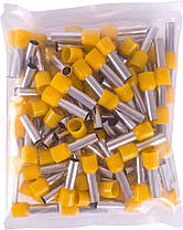 Ізольований наконечник втулковий e.terminal.stand.e16-18.yellow 16,0 кв.мм, жовтий, 100шт, фото 3