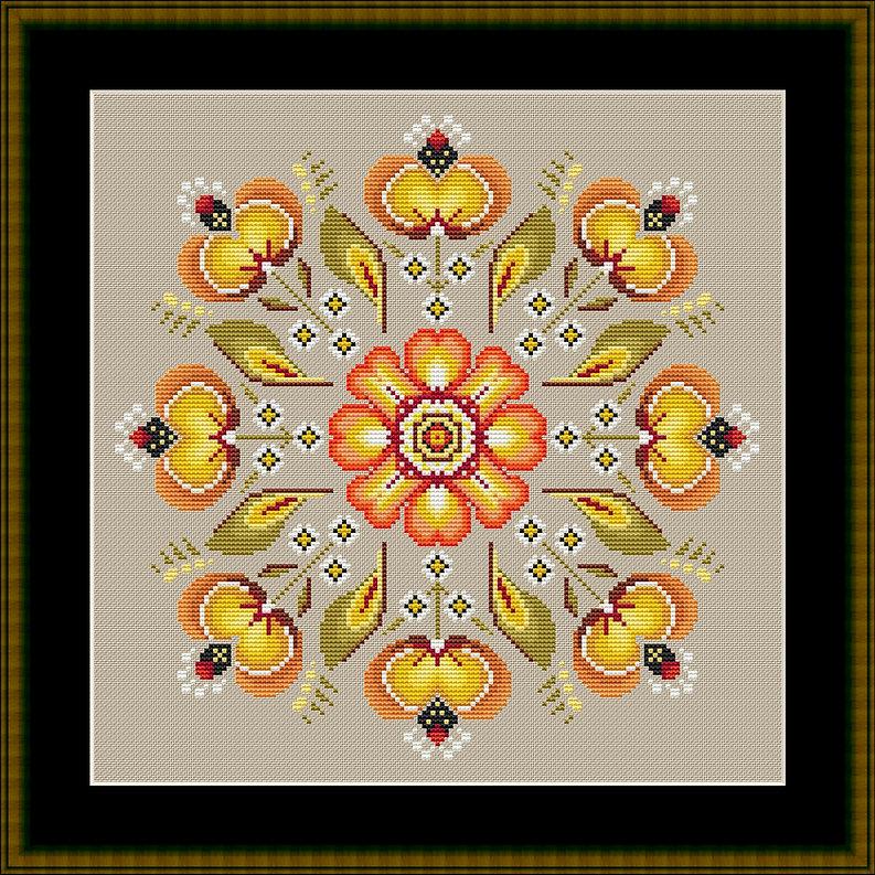 Набір для вишивання хрестиком "Осіння мандала", 230037, 23*23 см, Little Stitch, фото 1