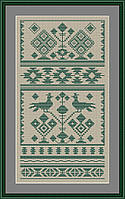 Набор для вышивки крестиком "Рушник №3_зеленый", 230028, 17.5*29.5см, Little Stitch