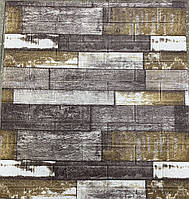 Самоклеюча декоративна 3D панель стінова, Сіро коричневе дерево, розмір 700х770х5мм