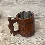 Пивний кухоль із дерева 0,5л кухоль, фото 4