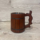 Пивний кухоль із дерева 0,5л кухоль, фото 2