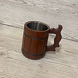 Пивний кухоль із дерева 0,5л кухоль, фото 6