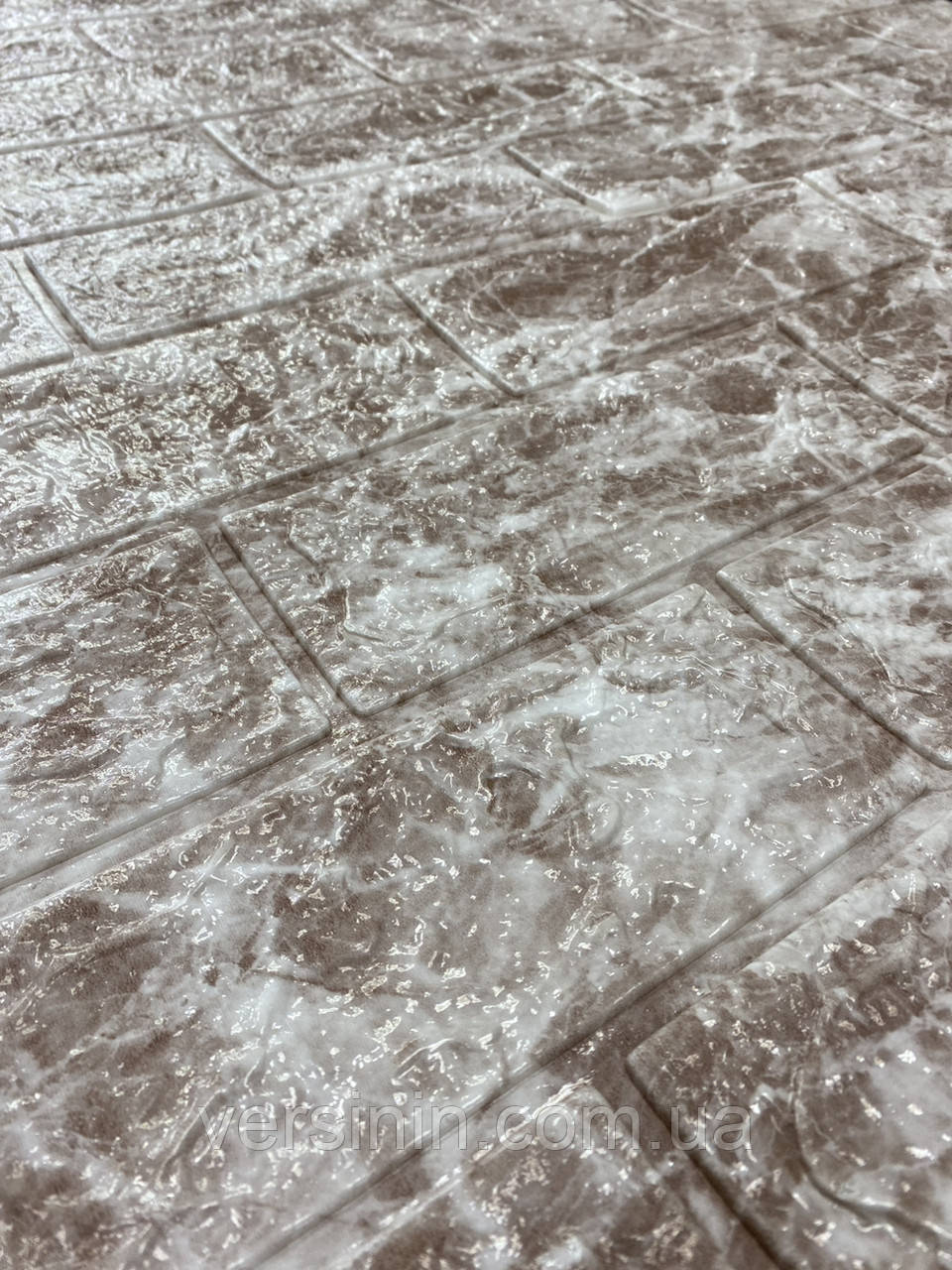 Самоклеюча декоративна 3D панель стінова, Цегла світло-коричнева, розмір 700х770х5мм, фото 1