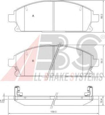 Гальмівні колодки пер. Nissan X-Trail 01-13/Pathfinder 97-04 (sumitomo) (159x55,9x16)