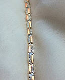 Срібний браслет із золотими вставками довжина 19.5 см, фото 7