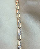Срібний браслет із золотими вставками довжина 19.5 см, фото 3