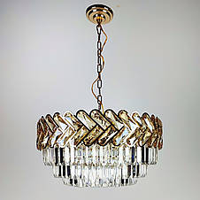 Люстра кришталева сучасна 7 ламп Е14 золото 50х120 см, фото 2