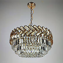 Люстра кришталева сучасна 7 ламп Е14 золото 50х120 см, фото 4