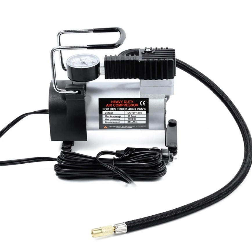 Автомобільний компресор з манометром Air Compressor DC-12V