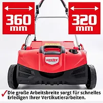 Аератор HECHT19992IN1 електричний з ножами 2 в 1, 2000 Вт, глибина аерації - 10 до 5мм, робоча ширина 38см, травосбірник 45л, фото 2