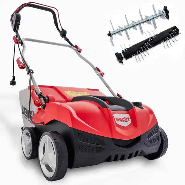 Аератор HECHT19992IN1 електричний з ножами 2 в 1, 2000 Вт, глибина аерації - 10 до 5мм, робоча ширина 38см, травосбірник 45л, фото 1