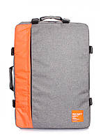 Мау ручная кладь сумка-рюкзак,рюкзак 55x40x20 для ручной клади для авиаперелетов, МАУ, Ernest, SkyUp бордовый Серый с оранжевым