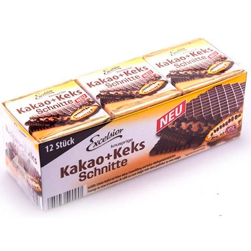 Вафлі Excelsior "Kakao Keks Schnitte" 250 гр. Німеччина, фото 1