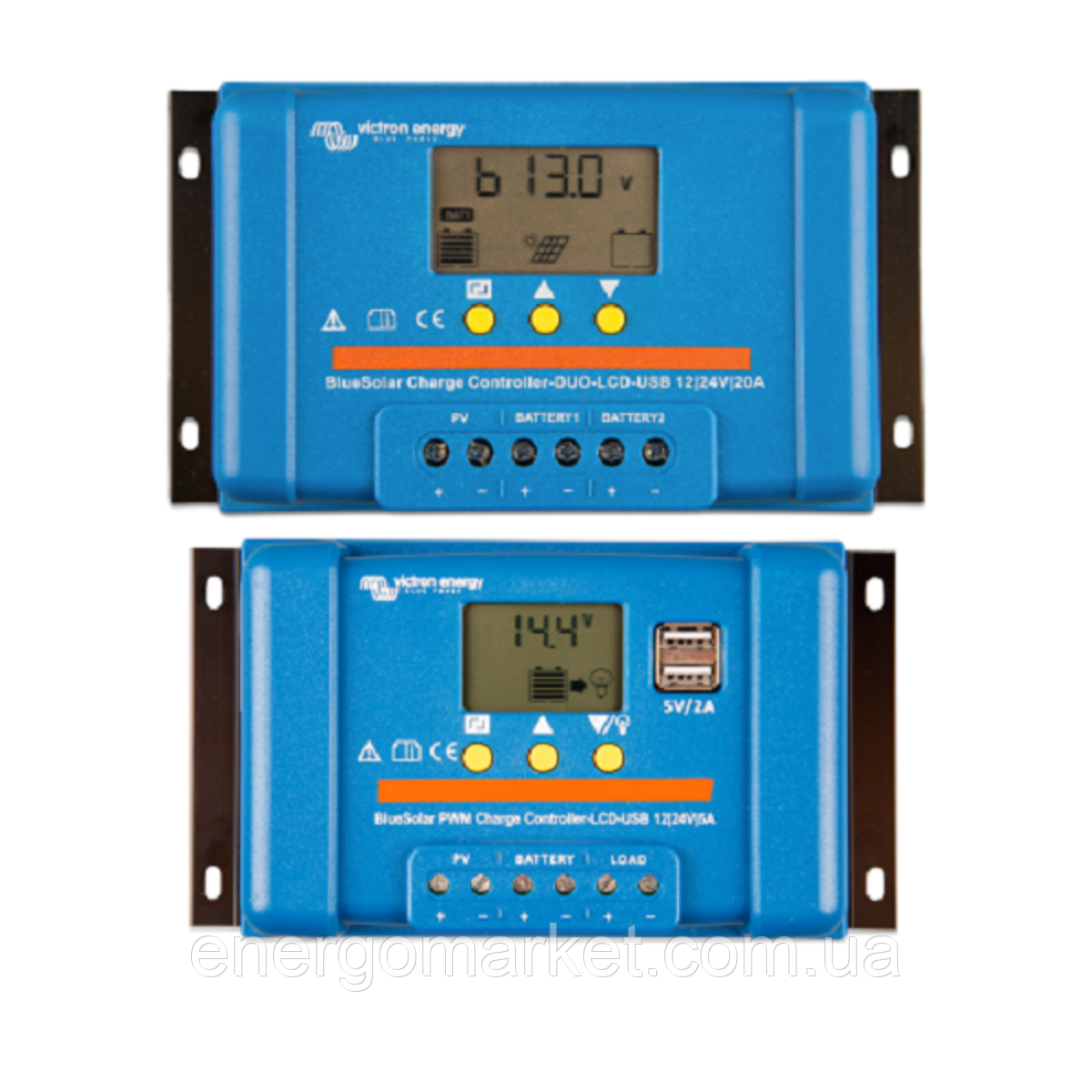 Контролер заряду Victron Energy Bluesolar PWM-LCD&USB (10A, 12/24В), фото 1