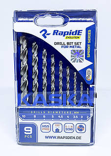 Набір свердел по металу RapidE HSS PRO 9шт Sprint Series (2,3,3.5,4,4.5,5,6,8,10)