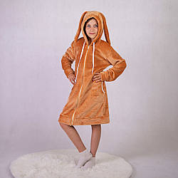 Дитячий махровий халат для дівчинки Зайчик