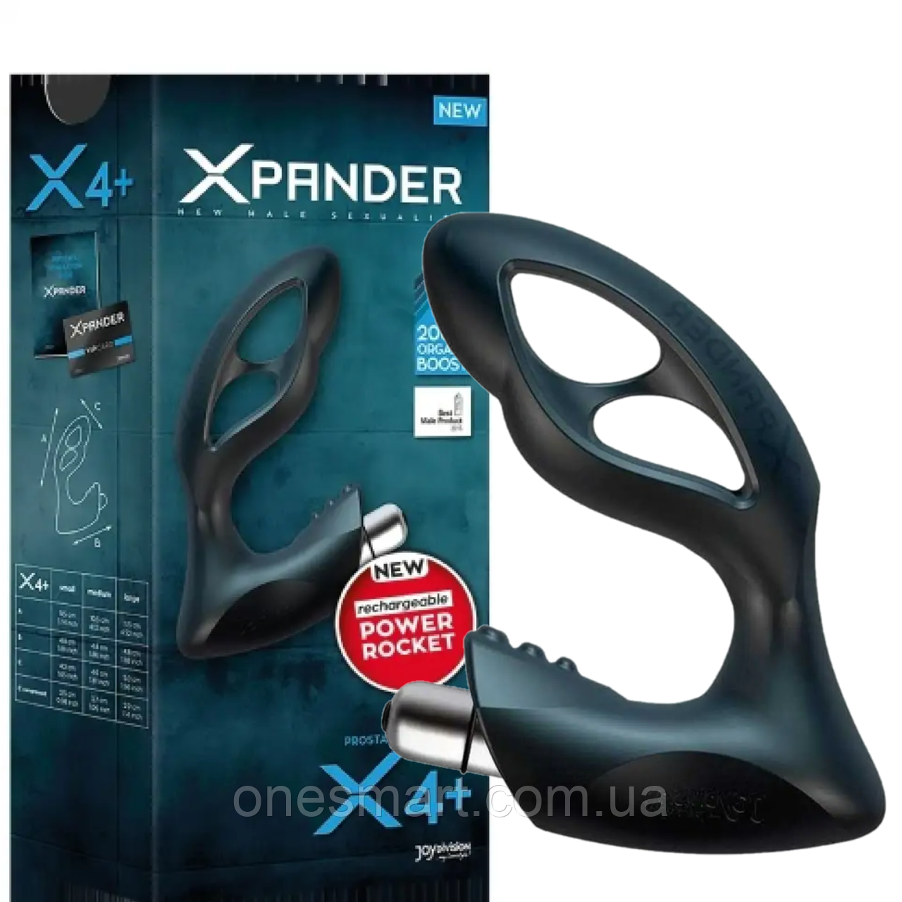 Масажер простати з вібрацією "Xpander x4 + rechargeable PowerRocket" Joy Division (розмір L)