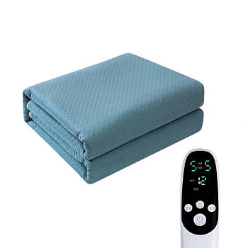 Електричне простирадло Lesko J-002 180*80 см Blue з підігрівом від мережі 220 вольтів 6 шт.