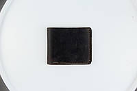 Кошелек мужской кожаный коричневый компактный, Удобный маленький классический кошелёк-бифолд уникальный