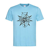 Голубая мужская/унисекс футболка С принтом Slipknot (14-3-1-2-блакитний)