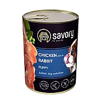 Влажный корм для щенков Savory 400 г (курица и кролик)