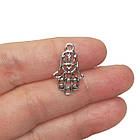 Набір 5 шт Підвіски Кулони 22 мм Долонька, Метал, Колір Срібло, Рукоділля, Фурнітура на Біжутерію, фото 4