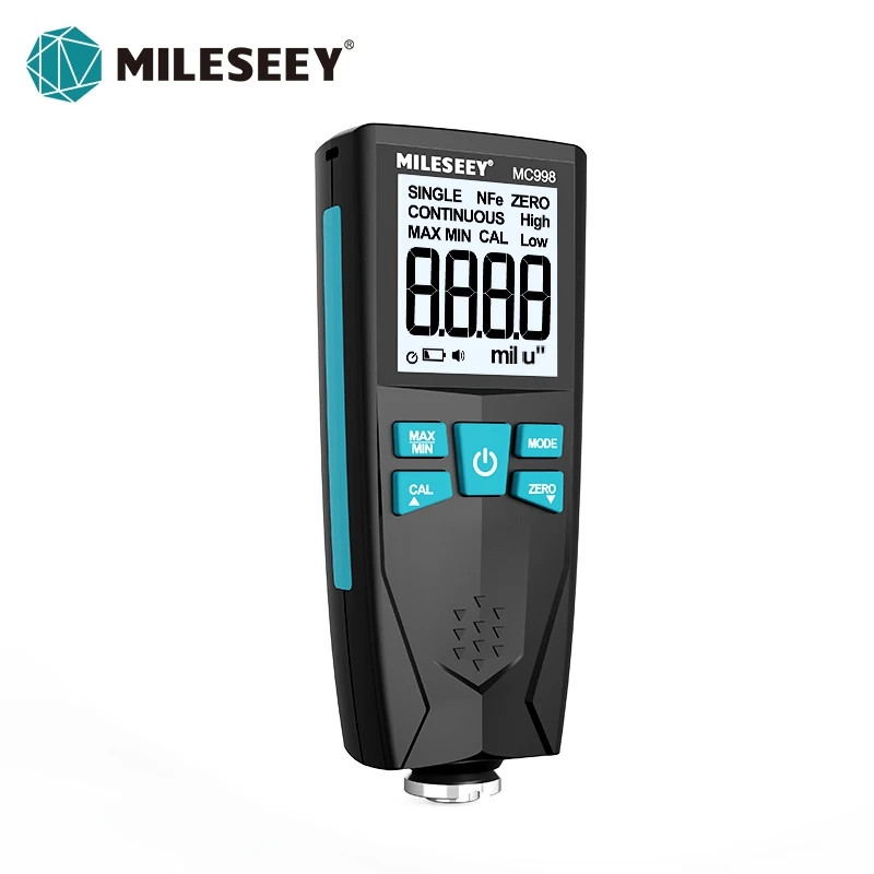 MilESEEY MC998 товщиномір фарби, Fe/NFe, діапазон 1500 мкм, крок зміни: 0,1мкм