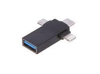 Перехідник-адаптер OTG USB на Type-C-Micro-iPhone (3in1) SX-39