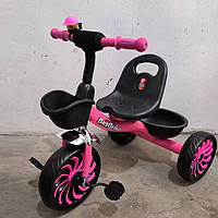 Велосипед дитячий триколісний Best Trike SL-12011 колеса EVA, сталева рама, дзвіночок, 2 кошики, рожевий