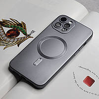 Серый чехол на iPhone 12 Pro Max. Защита камеры, матовый цвет