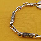 Чоловічий срібний браслет якірний зі святими. Браслет на руку якірний 19 см розмір срібло 925, фото 7