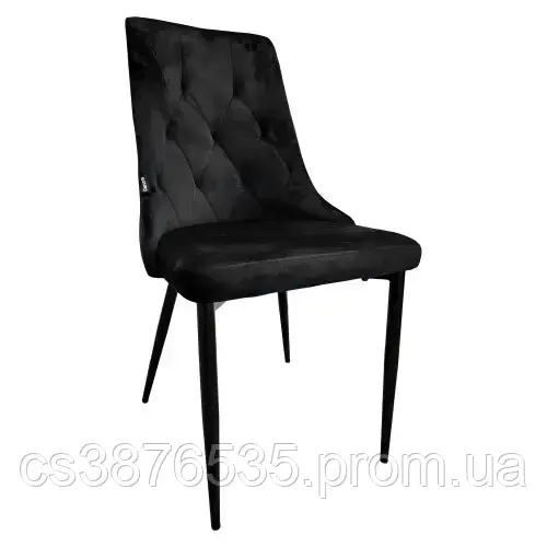 Кресла в кухню в Украине Bonro B-426, комфортные черные стулья для спальнии гостинной велюр - фото 2 - id-p2091122854