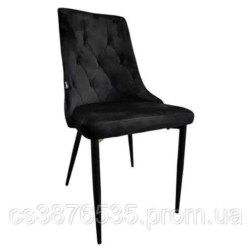 Кресла в кухню в Украине Bonro B-426, комфортные черные стулья для спальнии гостинной велюр - фото 9 - id-p2091122854