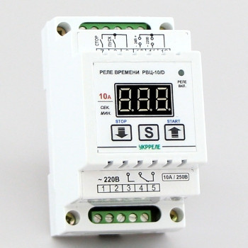 Таймер циклічний цифровий (реле часу) на DIN-рейку (1с-999мин, реле 10А) РВЦ-10-Д, фото 1