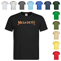 Черная мужская/унисекс футболка С надписью Megadeth (14-3-5-2)