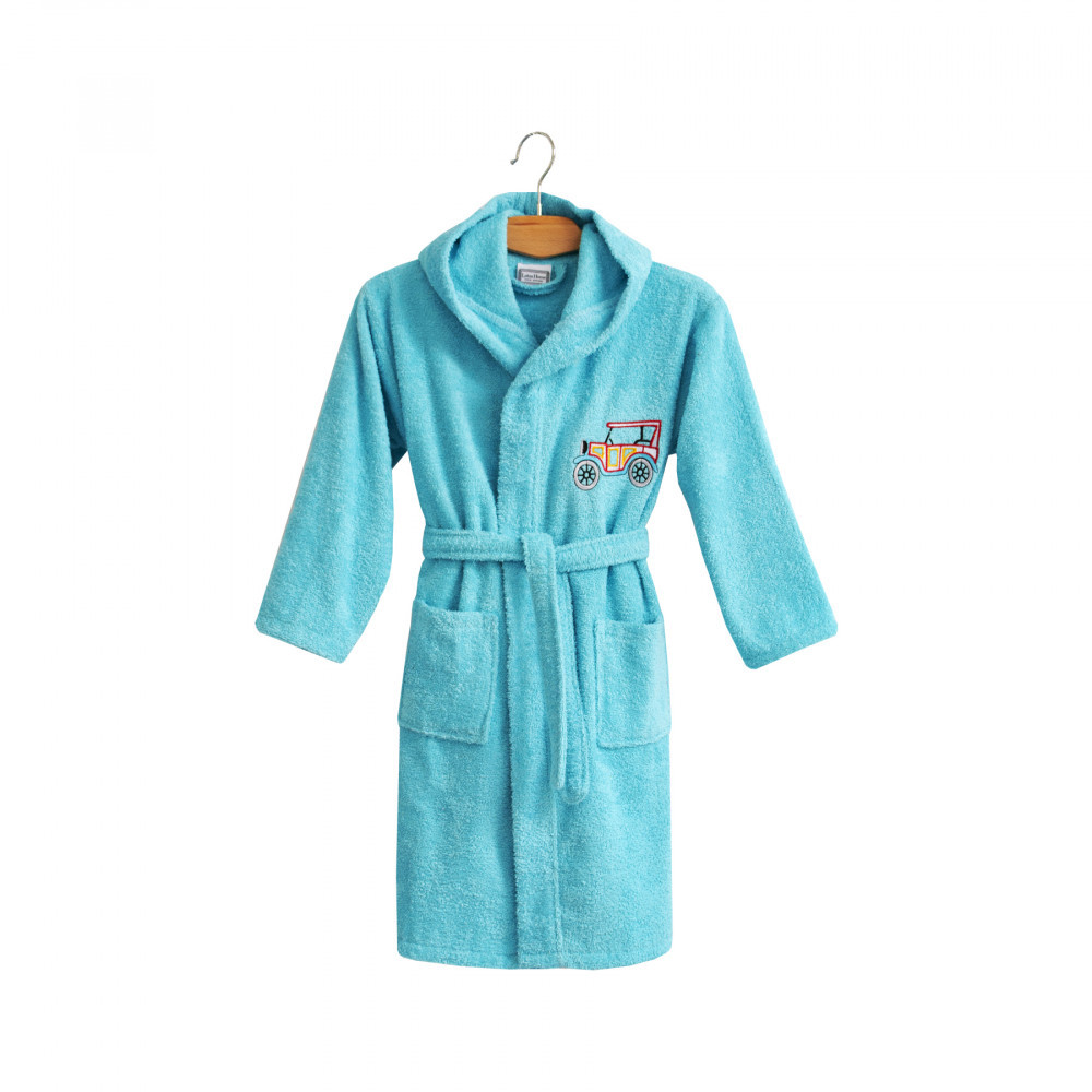 Халат дитячий Lotus - Car 3-4 роки бірюзовий зріст 98-104 см, фото 1