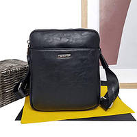 Мужская сумка молодежная экокожа черный Арт.5984-1 black DavidJones Франція