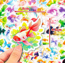 Набор наклеек, Goldfish Drawn, 10 шт, Водостойкие наклейки, фото 6