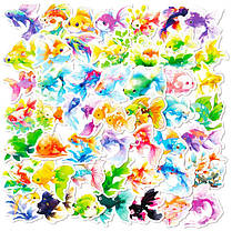 Набор наклеек, Goldfish Drawn, 10 шт, Водостойкие наклейки, фото 5
