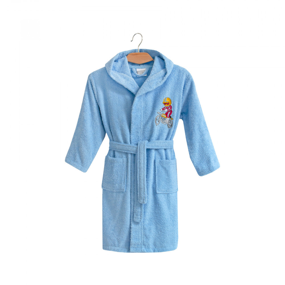 Халат дитячий Lotus - Train moto 3-4 роки блакитний зріст 98-104 см, фото 1