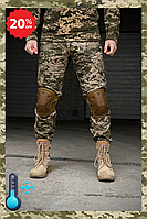 Тактические штаны пиксель теплые саржа Брюки армейские тактические мужские зимние на флисе