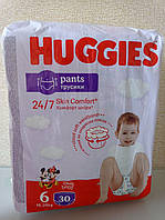 Трусики-Подгузники детские Huggies Pants 6 размера 15-25 kg 30 штук в упаковке