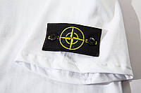 Мужская футболка Stone Island/ Premium/ ХЛ, ХХЛ/ Черная/Белая Стон Айленд XXL, Білий