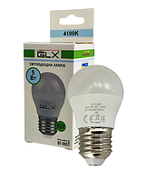 Світлодіодна LED лампа декоративна куля G45 GLX 5W 4100К Е27 145-305V 500Lm
