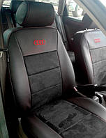 Чехлы на сиденья Audi 80 B3 (Audi 80 B3) модельные авточехлы экокожа + алькантара гладкая