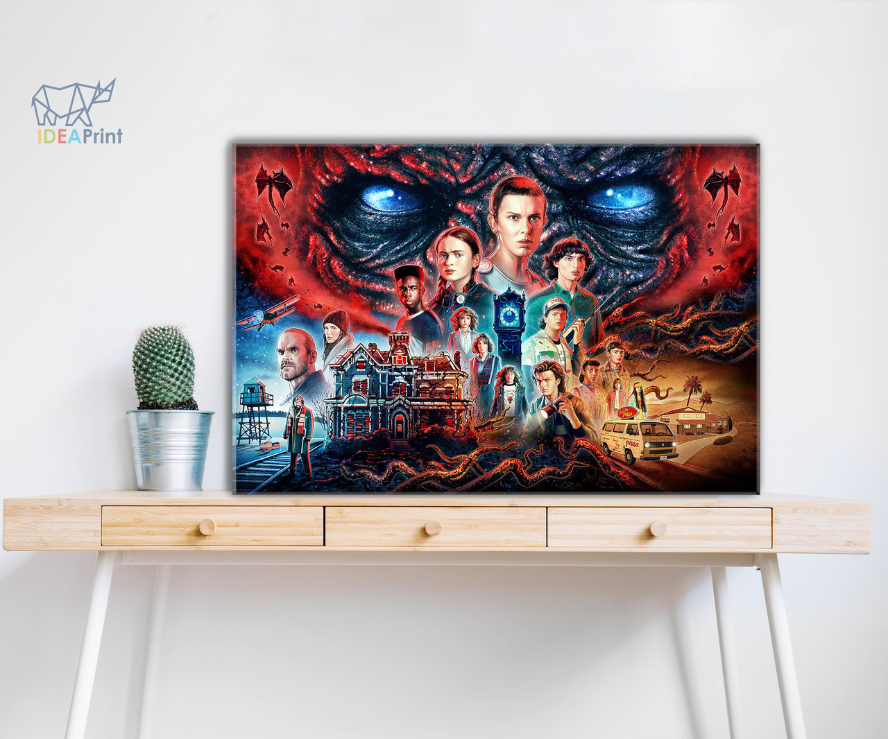 Яскрава картина плакат для дітей підлітків по серіалу  "Дивні дива". Stranger things.Еко-друк., фото 1