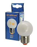 Светодиодная LED лампа декоративный шар LEDium G45 1W 3000К Е27 230V