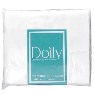 Одноразові рушники Doily Aqua Absorb, 20х20 см 50 штук із целюлози 50 г/м2 гладкі