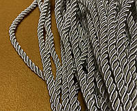 Декоративный витой шнур Крученый Шнур светлое серебро 6мм